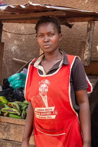 Woman vendor at her produce stall